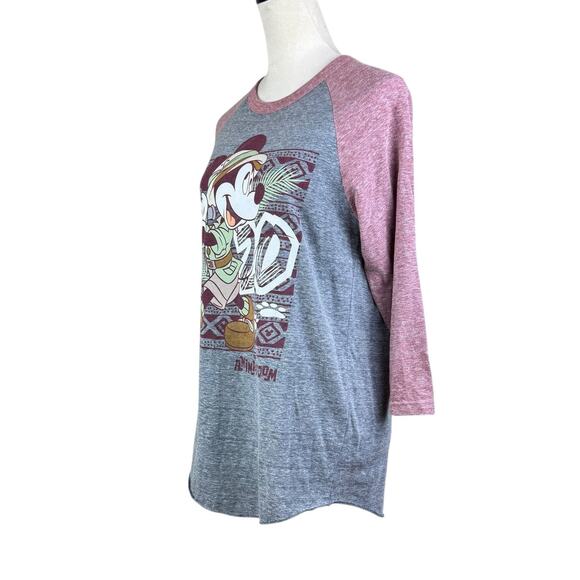 Disney Parks Animal Kingdom 20th Anniversary Mickey Mouse Safari Raglan Tee - Picture 2 of 10